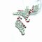 Skeleton Hand with Candy Cane Creepy Christmas Charms, 23x45mm